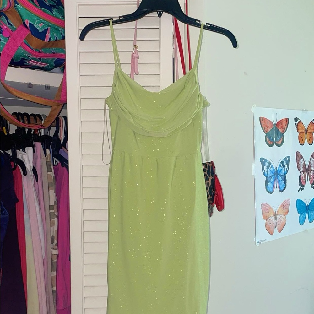 Windsor Green Slip Mini Dress Spaghetti Strap